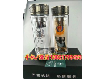 白金款警察水晶杯，彩徽款警察水晶杯
